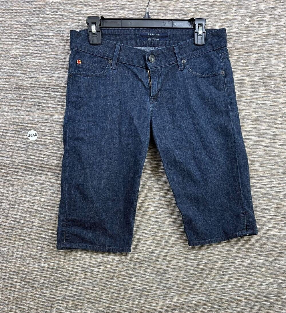 Hudson Bermuda Shorts Womens Size 29 Blue Denim Stretch 5 Pocket Made USA Casual